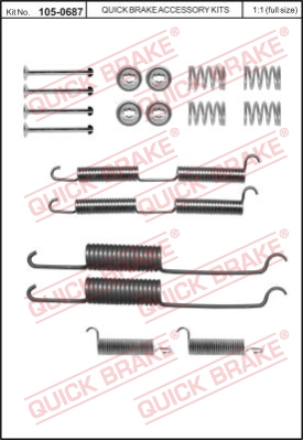 Zestaw dodatków do szczęk hamulcowych QUICK BRAKE 105-0687