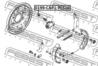 Osłona, zacisk hamulca FEBEST 0199-CAP1-PCS10