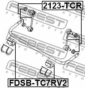 Guma stabilizatora FEBEST FDSB-TC7RV2