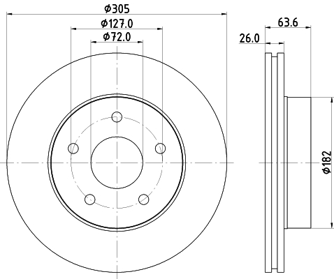 Tarcza hamulcowa HELLA PAGID 8DD 355 108-601