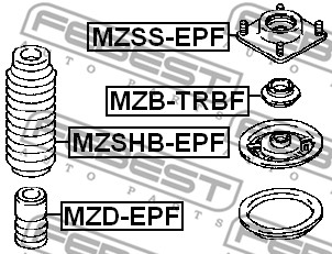 Dystans gumowy FEBEST MZD-EPF