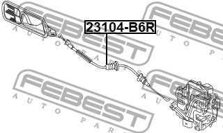 Cięgno zamka drzwi FEBEST 23104-B6R