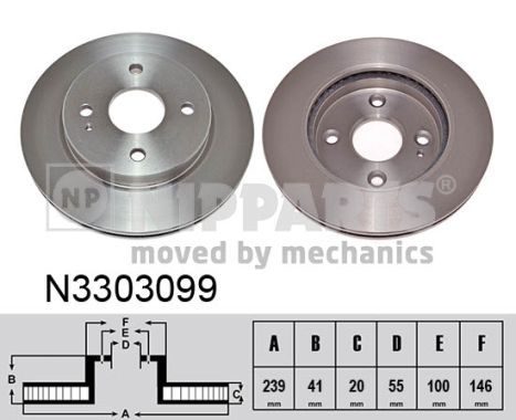 Tarcza hamulcowa NIPPARTS N3303099