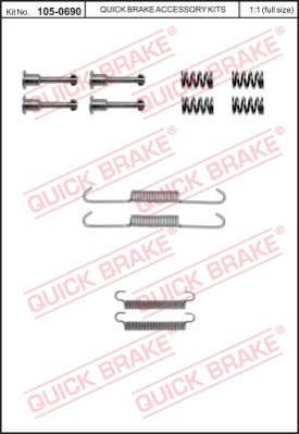 Zestaw montażowy szczęk hamulcowych QUICK BRAKE 105-0690