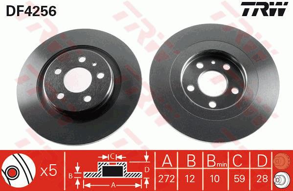 Tarcza hamulcowa TRW DF4256