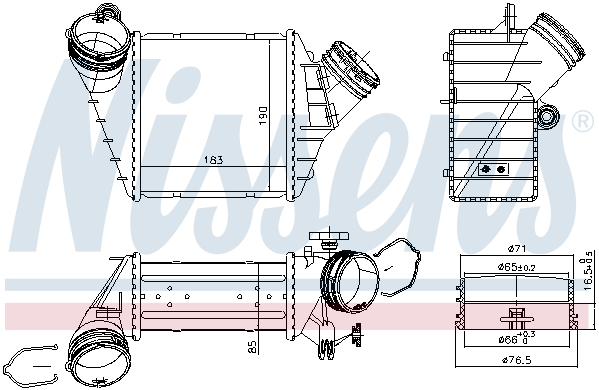 Chłodnica powietrza intercooler NISSENS 96176
