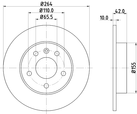 Tarcza hamulcowa HELLA 8DD 355 106-111