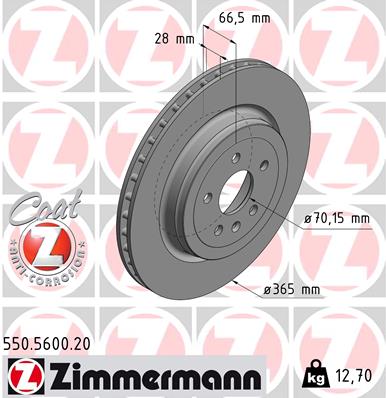 Tarcza hamulcowa ZIMMERMANN 550.5600.20