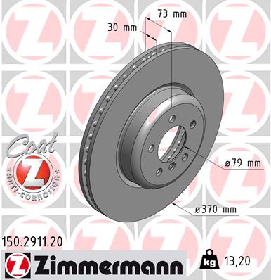 Tarcza hamulcowa ZIMMERMANN 150.2911.20