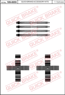 Zestaw akcesoriów montażowych  klocków hamulcowych QUICK BRAKE 109-0055