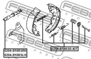 Zestaw montażowy szczęk hamulcowych FEBEST 0204-B10RSR-KIT
