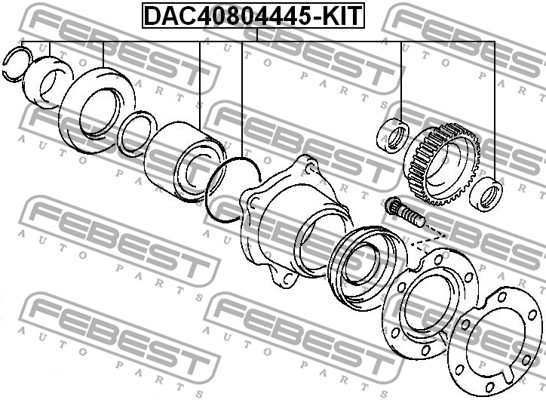 Zestaw łożysk koła FEBEST DAC40804445-KIT