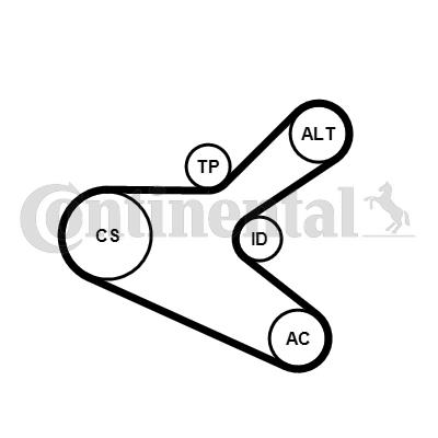 Zestaw paska osprzętu CONTINENTAL CTAM 6PK1153K2