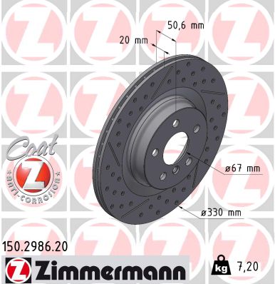 Tarcza hamulcowa ZIMMERMANN 150.2986.20