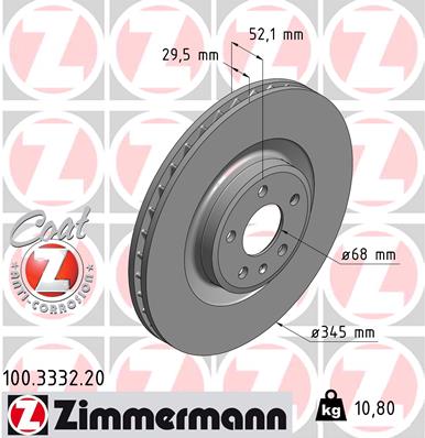 Tarcza hamulcowa ZIMMERMANN 100.3332.20