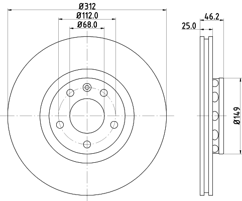 Tarcza hamulcowa HELLA 8DD 355 127-571