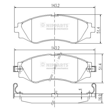 Klocki hamulcowe NIPPARTS J3600902