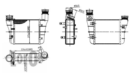 Chłodnica powietrza intercooler ABAKUS 003-018-0008