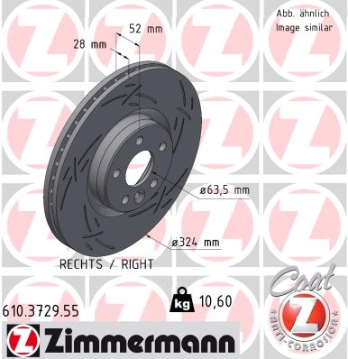 Tarcza hamulcowa ZIMMERMANN 610.3729.55