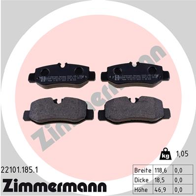 Klocki hamulcowe ZIMMERMANN 22101.185.1