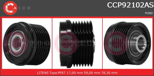 Koło pasowe alternatora CASCO CCP92102AS