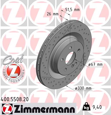Tarcza hamulcowa ZIMMERMANN 400.5508.20