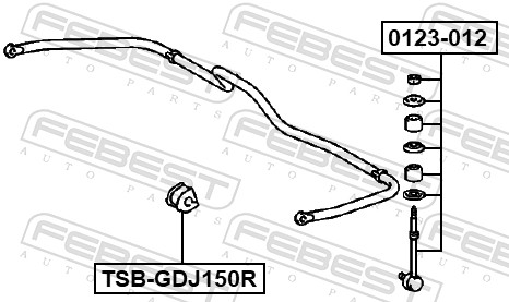 Zawieszenie, stabilizator FEBEST TSB-GDJ150R