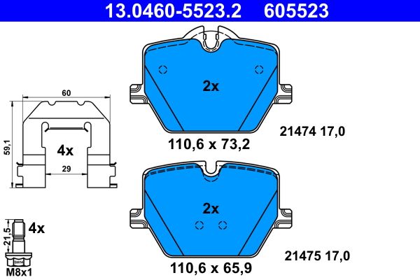 Klocki hamulcowe ATE 13.0460-5523.2