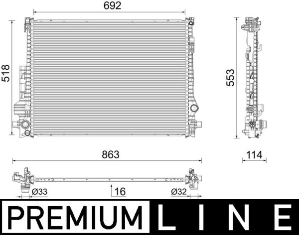 Chłodnica, układ chłodzenia silnika MAHLE CR 2605 000P