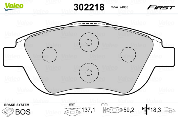 Klocki hamulcowe VALEO 302218