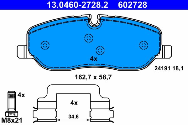 Klocki hamulcowe ATE 13.0460-2728.2