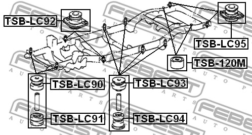 Łożyskowanie  korpusu osi FEBEST TSB-LC95