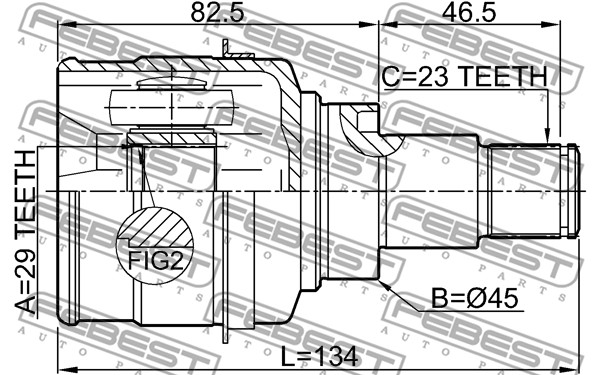 Przegub FEBEST 0911-M412