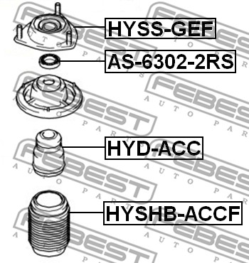 Dystans gumowy FEBEST HYD-ACC