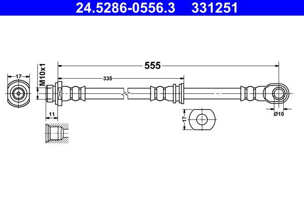 Przewód hamulcowy elastyczny ATE 24.5286-0556.3