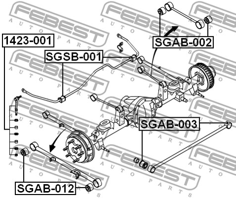 Tuleja wahacza FEBEST SGAB-012