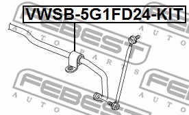 Guma stabilizatora FEBEST VWSB-5G1FD24-KIT