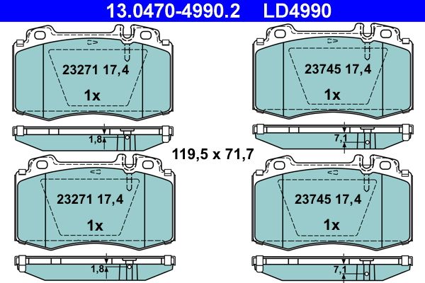 Klocki hamulcowe ATE 13.0470-4990.2
