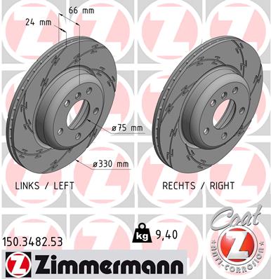 Tarcza hamulcowa ZIMMERMANN 150.3482.53