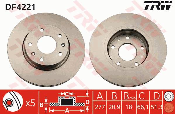 Tarcza hamulcowa TRW DF4221