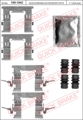 Zestaw akcesoriów montażowych  klocków hamulcowych QUICK BRAKE 109-1842