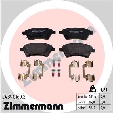 Klocki hamulcowe ZIMMERMANN 24391.160.2