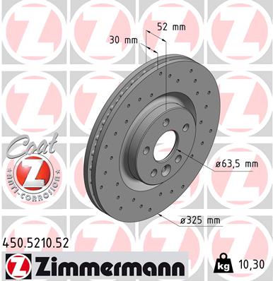 Tarcza hamulcowa ZIMMERMANN 450.5210.52