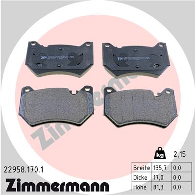 Klocki hamulcowe ZIMMERMANN 22958.170.1