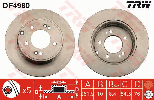 Tarcza hamulcowa TRW DF4980