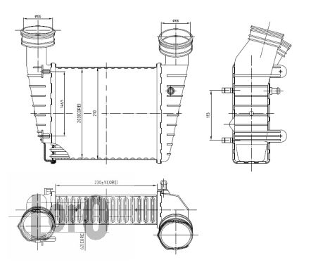 Chłodnica powietrza intercooler ABAKUS 053-018-0004