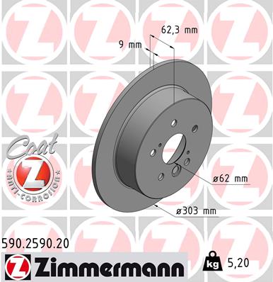 Tarcza hamulcowa ZIMMERMANN 590.2590.20