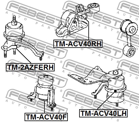 Poduszka silnika FEBEST TM-ACV40LH