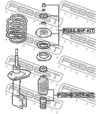 Łożyskowanie amortyzatora FEBEST PGSS-B9F-KIT