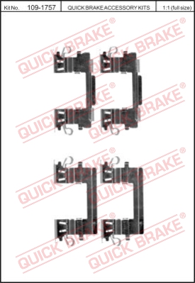 Zestaw akcesoriów montażowych  klocków hamulcowych QUICK BRAKE 109-1757